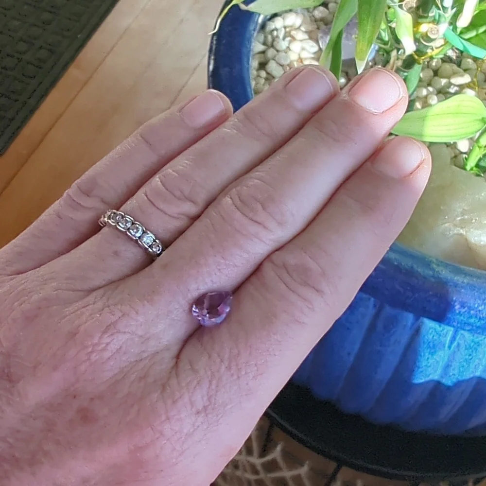 Teardrop Purple Amethyst Ring Gem for Fine Jewelry